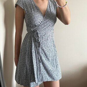 Brandy Melville Light Blue Robbie Wrap Mini Dress